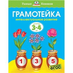 Грамотейка. Интеллектуальное развитие детей 3-4 лет (нов.оф.). Земцова О.Н.